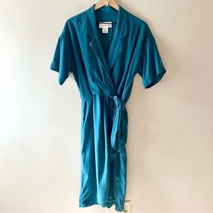 VINTAGE Silk Short Sleeve Wrap Dress